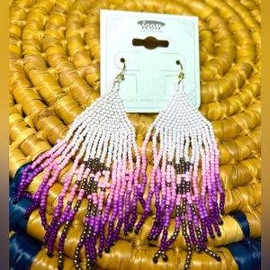 ICON COLLECTION FRINGE SEED BEADED EARRINGS